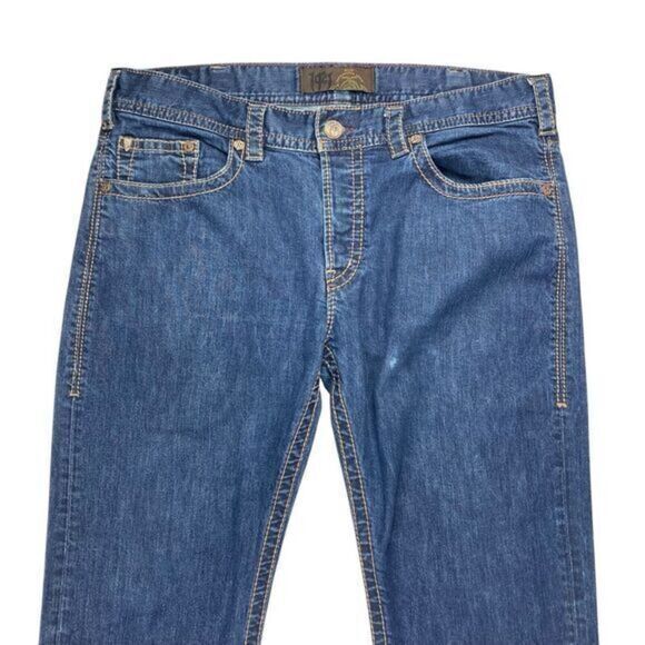 1921 Jeans Mens 38 x 34 Blue Stretch Slash Western Glove Work Slim Cowboy Denim - Picture 2 of 15